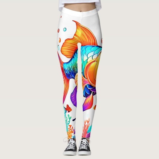 Fantasy Fish Scene Design Leggings (Voorkant)