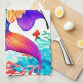 Fantasy Fish Scene Design Theedoek (Quarter Fold)