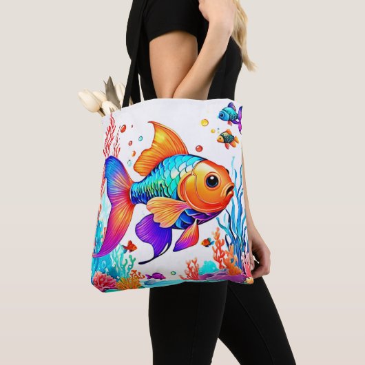 Fantasy Fish Scene Design Tote Bag (Dichtbij)
