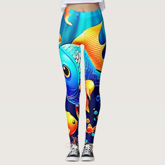 Fantasy Fish Swim Design Leggings (Voorkant)