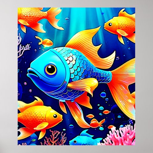Fantasy Fish Swim Design Poster (Voorkant)