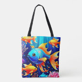 Fantasy Fish Swim Design Tote Bag (Achterkant)