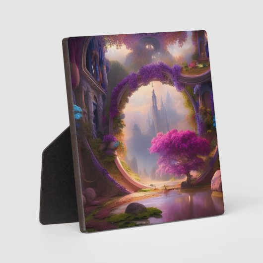 Fantasy floral courtyard roze boom fotoplaat (Voorkant)