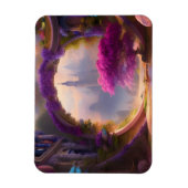 Fantasy floral courtyard roze boom magneet (Verticaal)