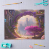 Fantasy floral courtyard roze boom tissuepapier (Craft)