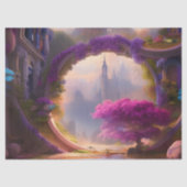 Fantasy floral courtyard roze boom tissuepapier (Voorkant)