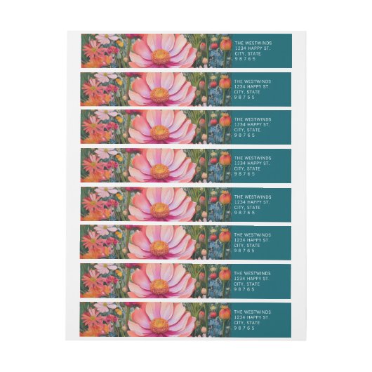 Fantasy Floral Garden Blauwgroen retouradres (Vel)