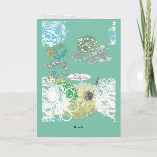 Fantasy Floral Hand-getekende Graphic Kaart (Achterkant)