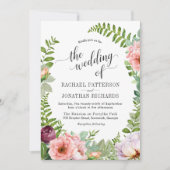 Fantasy Floral krans bruiloft uitnodiging (Voorkant)