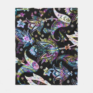 Fantasy Floral Paisley: naadloos Ornament Fleece Deken