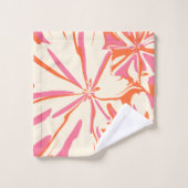 Fantasy Floral - Roze, Oranje en crème Bad Handdoek (Wasdoekje)