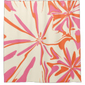 Fantasy Floral - Roze, Oranje en crème Douchegordijn (Voorkant)
