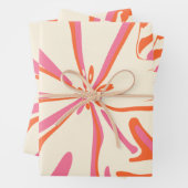 Fantasy Floral - Roze, Oranje en crème Inpakpapier Vel (In situ)