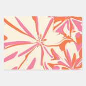 Fantasy Floral - Roze, Oranje en crème Inpakpapier Vel (Voorkant)