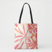 Fantasy Floral - Roze, Oranje en crème Tote Bag (Voorkant)