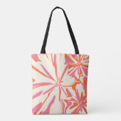 Fantasy Floral - Roze, Oranje en crème Tote Bag (Achterkant)