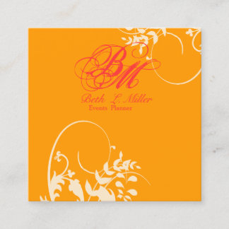 Fantasy Floral Swirls Modern Elegant Professional Vierkante Visitekaartje