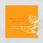 Fantasy Floral Swirls Modern Elegant Professional Vierkante Visitekaartje (Achterkant)