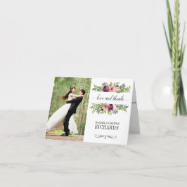 Fantasy Floral Wedding Foto Dank je Bedankkaart