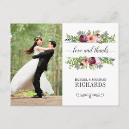 Fantasy Floral Wedding Foto Dank je Briefkaart