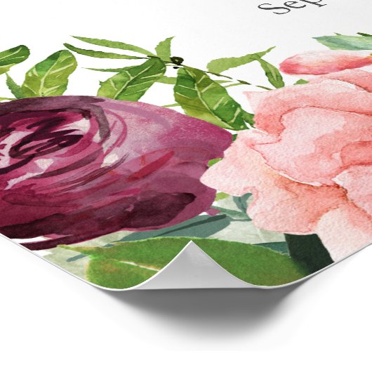 Fantasy Floral Wedding Welcome Signage Poster (Hoek)