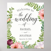 Fantasy Floral Wedding Welcome Signage Poster (Voorkant)