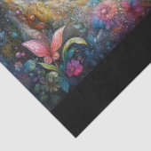 Fantasy Floral Woodland Wonder Cat Decoupage  Tissuepapier (Detail)