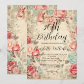 Fantasy Florals Vrouwen 50ste Verjaardag Kaart (Voorkant / Achterkant)