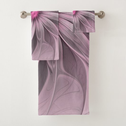 Fantasy Flower Abstract Plum Floral Fractal Art Bad Handdoek (Insitu)