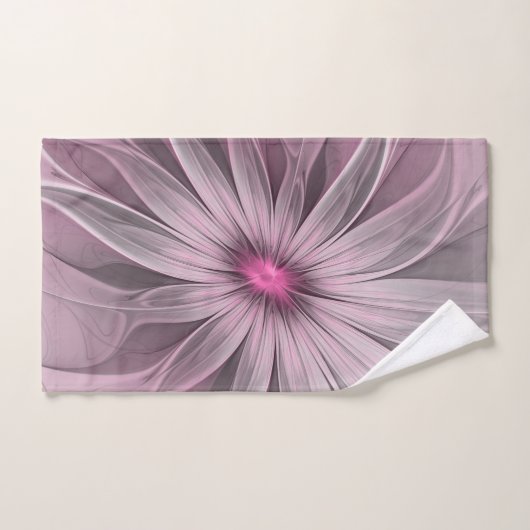 Fantasy Flower Abstract Plum Floral Fractal Art Bad Handdoek (Handdoek)