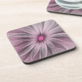 Fantasy Flower Abstract Plum Floral Fractal Art Bier Onderzetter (Linkerzijde)