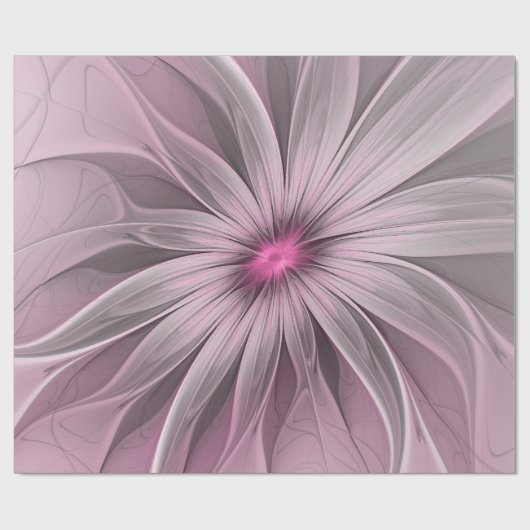 Fantasy Flower Abstract Plum Floral Fractal Art Cadeaupapier (Vlak)