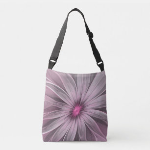 Fantasy Flower Abstract Plum Floral Fractal Art Crossbody Tas