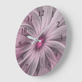 Fantasy Flower Abstract Plum Floral Fractal Art Grote Klok (Hoek)