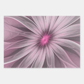 Fantasy Flower Abstract Plum Floral Fractal Art Inpakpapier Vel (Voorkant)