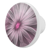 Fantasy Flower Abstract Plum Floral Fractal Art Keramische Knop (Rechts)