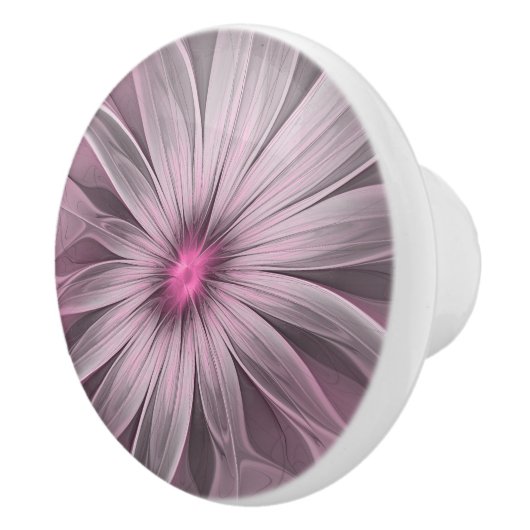 Fantasy Flower Abstract Plum Floral Fractal Art Keramische Knop (Rechts)
