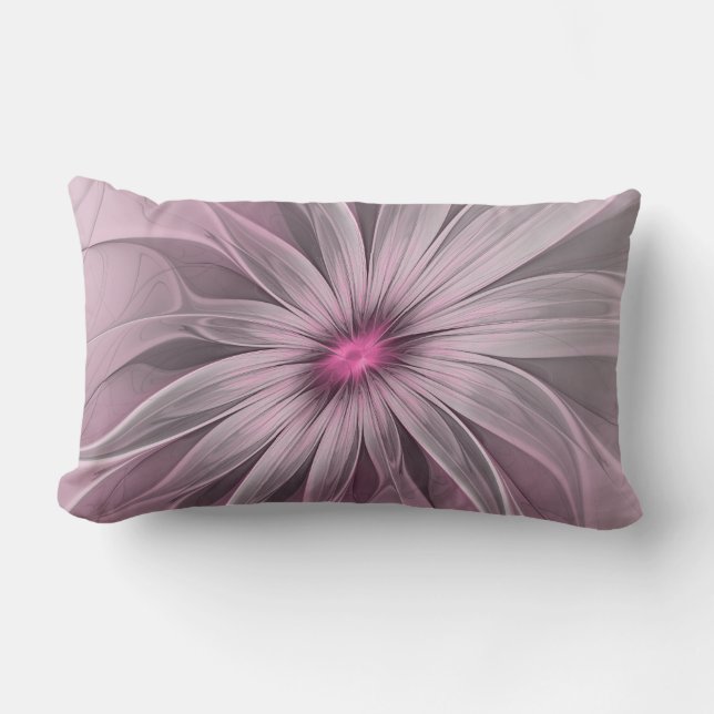 Fantasy Flower Abstract Plum Floral Fractal Art Kussen (Voorkant)