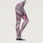 Fantasy Flower Abstract Plum Floral Fractal Art Leggings (Rechts)