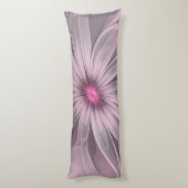 Fantasy Flower Abstract Plum Floral Fractal Art Lichaamskussen (Achterkant (Verticaal))