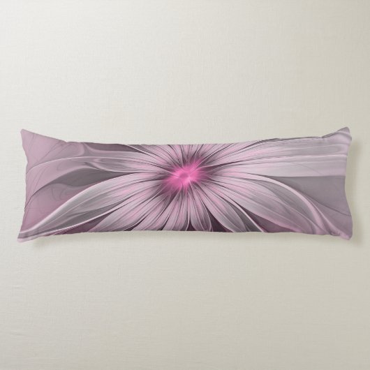 Fantasy Flower Abstract Plum Floral Fractal Art Lichaamskussen (Voorkant)