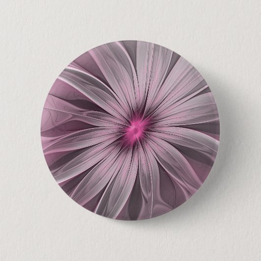 Fantasy Flower Abstract Plum Floral Fractal Art Ronde Button 5,7 Cm (Voorkant)