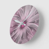 Fantasy Flower Abstract Plum Floral Fractal Art Ronde Klok (Hoek)
