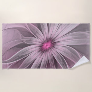 Fantasy Flower Abstract Plum Floral Fractal Art Strandlaken