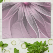 Fantasy Flower Abstract Plum Floral Fractal Art Theedoek (Gevouwen)