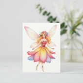 Fantasy, Flower Fairy, Elf, Sprookje Briefkaart (Staand voorkant)