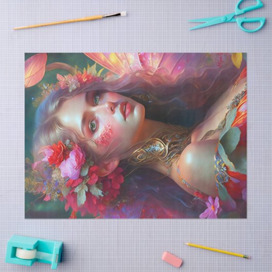 Fantasy Flower Garden Fairy Decoupage Tissuepapier (Craft)