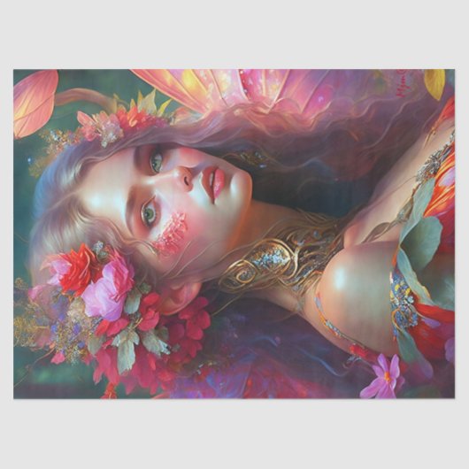 Fantasy Flower Garden Fairy Decoupage Tissuepapier (Voorkant)