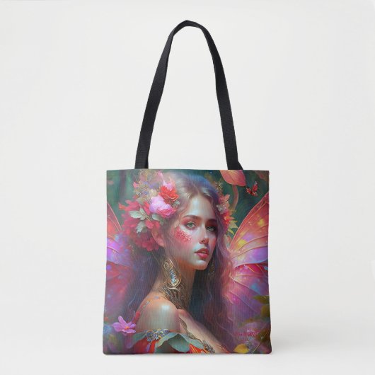 Fantasy Flower Garden Fairy Tote Bag (Voorkant)