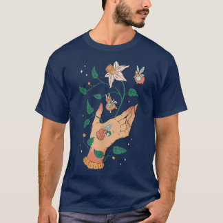 Fantasy Flower Natur Cotvoordcore Fairy Mooi A T-shirt